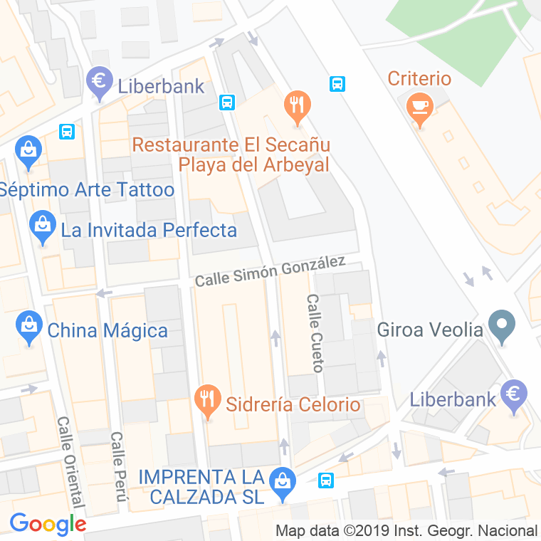 Código Postal calle Daniel Cerra en Gijón