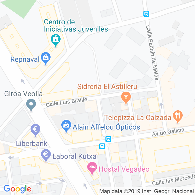 Código Postal calle Luis Braille en Gijón