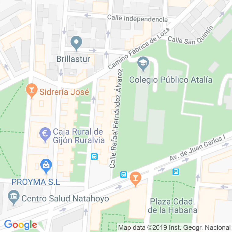 Código Postal calle Rafael Fernandez Alvarez en Gijón