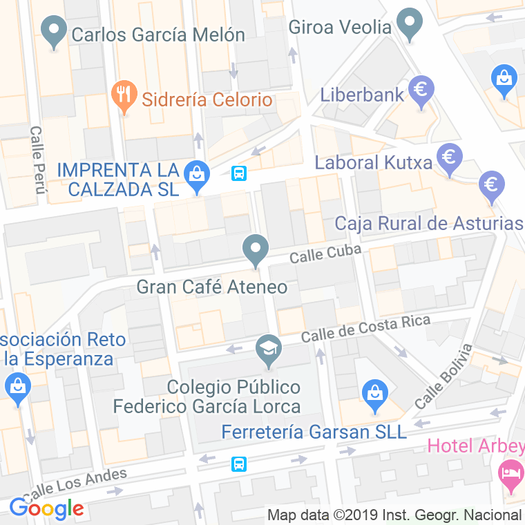 Código Postal calle Cuba en Gijón