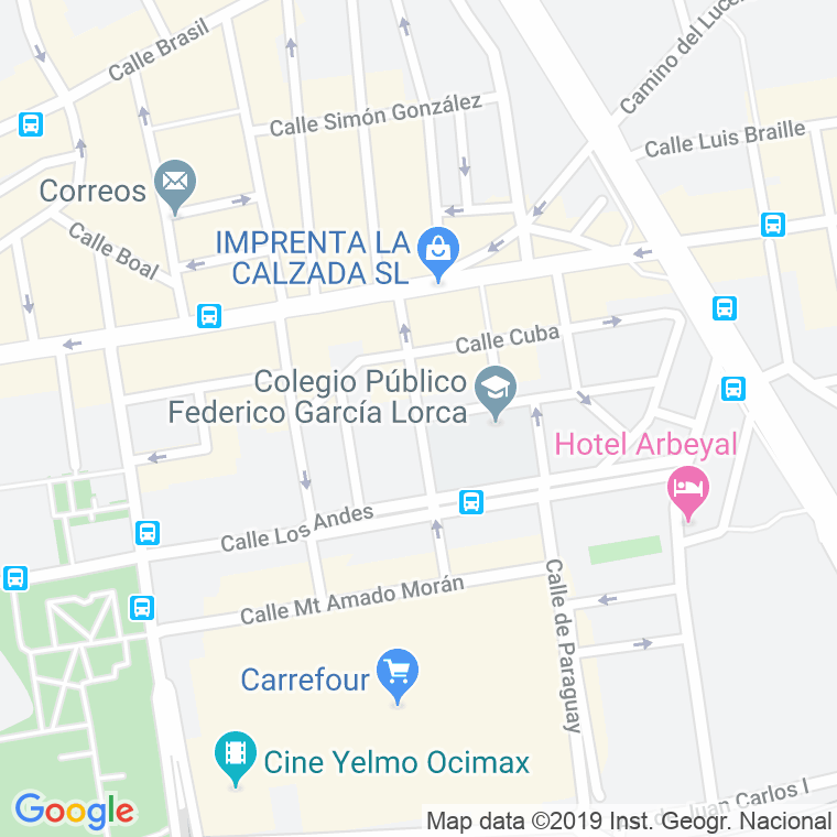Código Postal calle Ecuador en Gijón