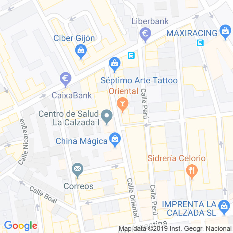 Código Postal calle Gabriela Mistral en Gijón
