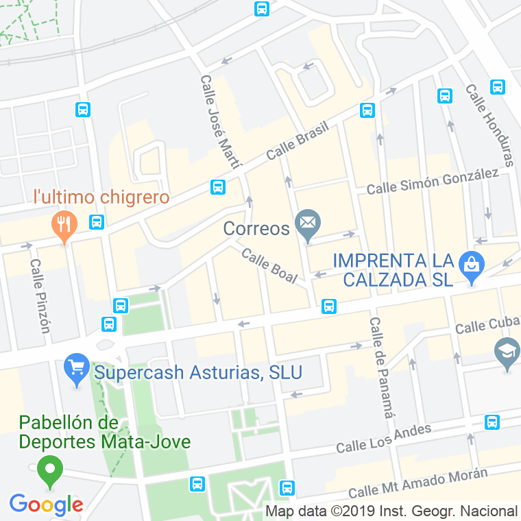 Código Postal calle Lima en Gijón