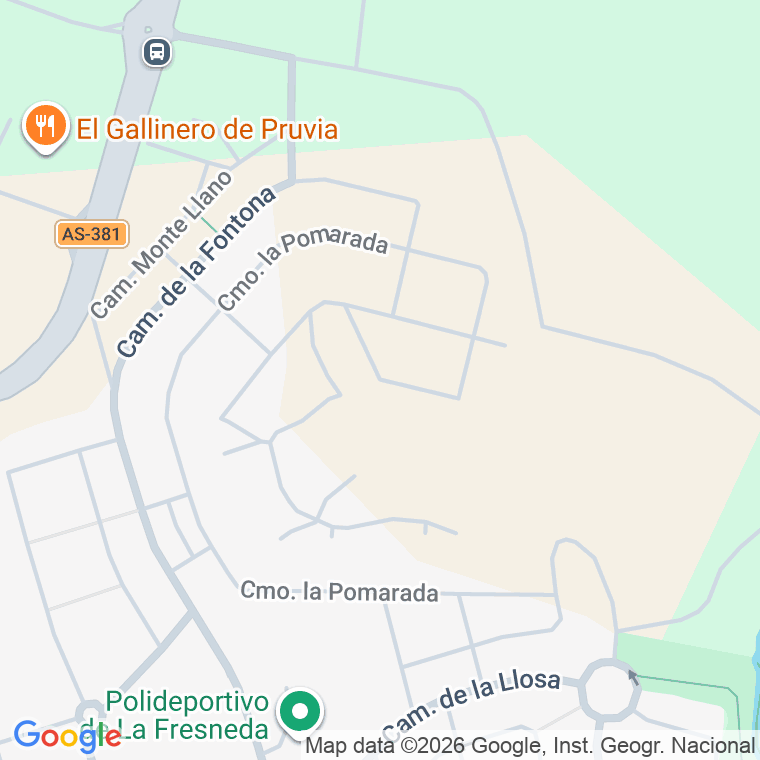 Código postal de Calle Camino de la Pomarada en Urbanización la Fresneda