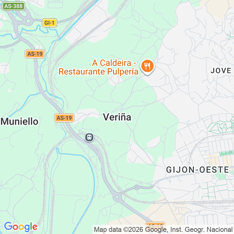 Código postal de Trva Regatu Veriña en Veriña de Riba