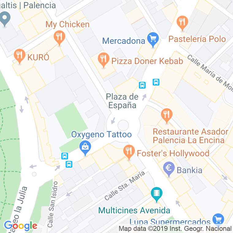 Código Postal calle España, plaza en Palencia