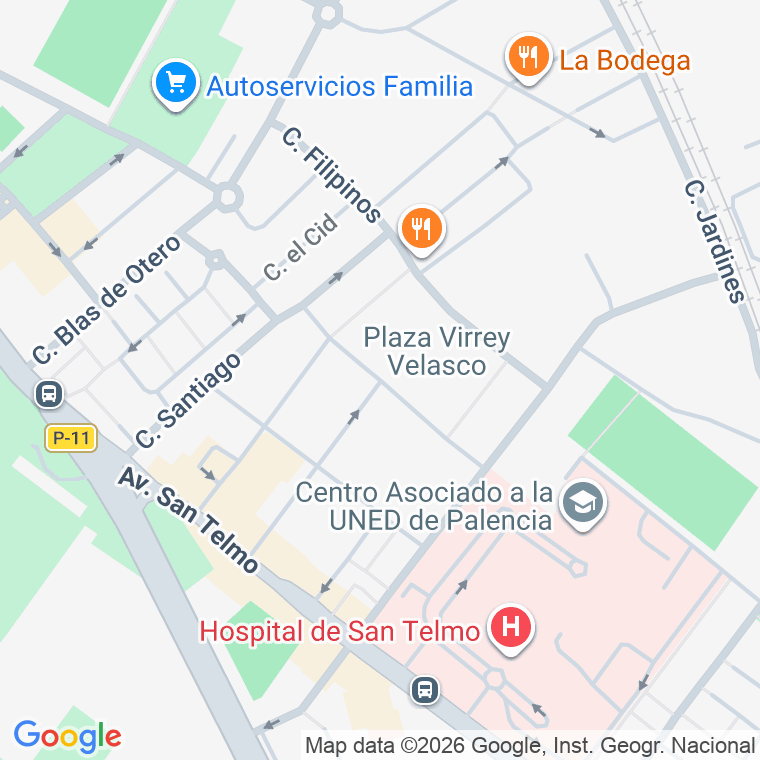 Código postal de Plaza Virrey Velasco en Palencia