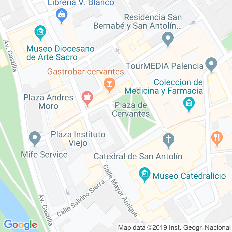 Código Postal calle Cervantes, plaza en Palencia