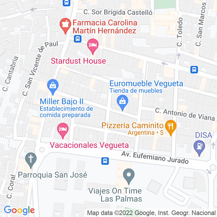 Código Postal calle Salvador Calderon en Las Palmas de Gran Canaria