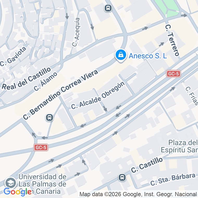 Código postal de Calle Alcalde Obregon en Palmas Gran Canaria (las)