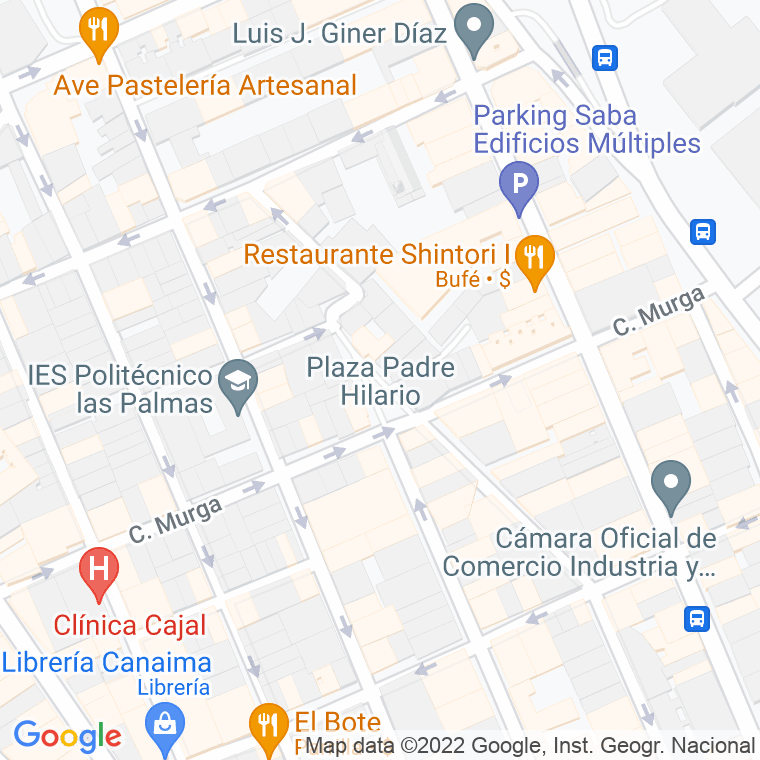Código Postal calle Padre Hilario, plaza en Las Palmas de Gran Canaria