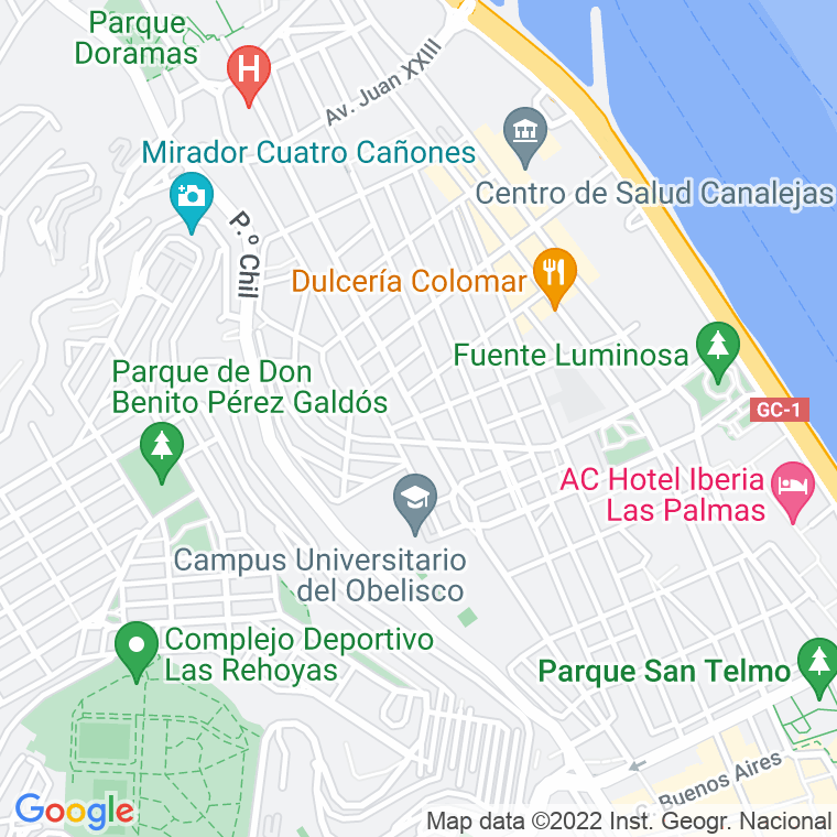 Código Postal calle Tomas Morales   (Impares Del 1 Al 41)  (Pares Del 2 Al 78) en Las Palmas de Gran Canaria