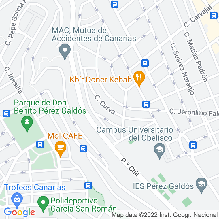 Código Postal calle Curva en Las Palmas de Gran Canaria