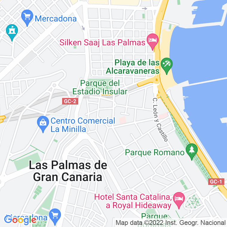 Código Postal calle Pio Xii   (Impares Del 1 Al 57)  (Pares Del 2 Al 60) en Las Palmas de Gran Canaria