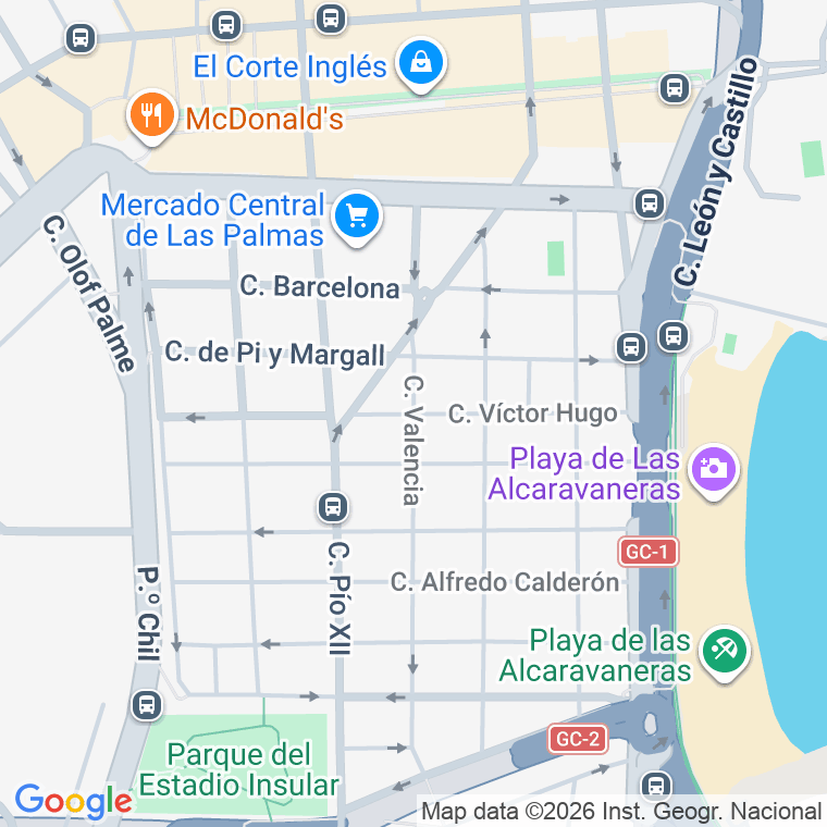 Código postal de Victor Hugo en Las Palmas de Gran Canaria
