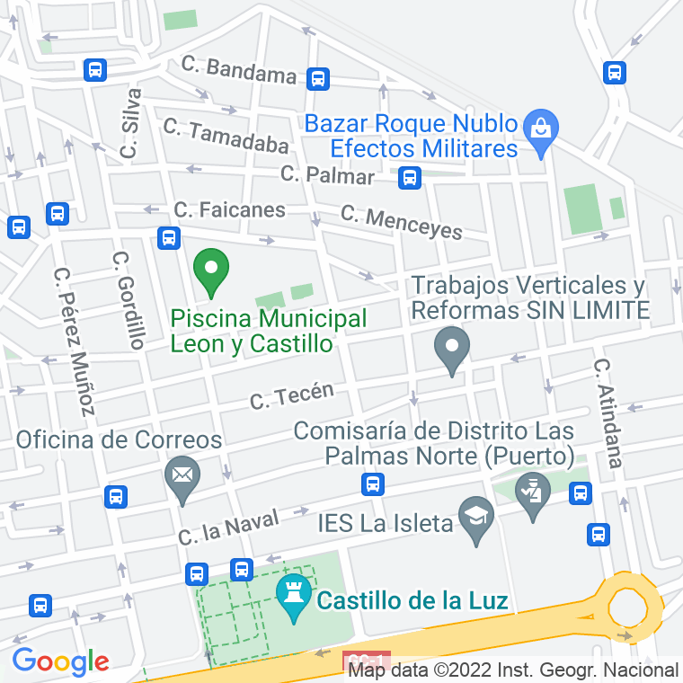 Código Postal calle Benecharo   (Impares Del 1 Al 3)  (Pares Del 2 Al 4) en Las Palmas de Gran Canaria