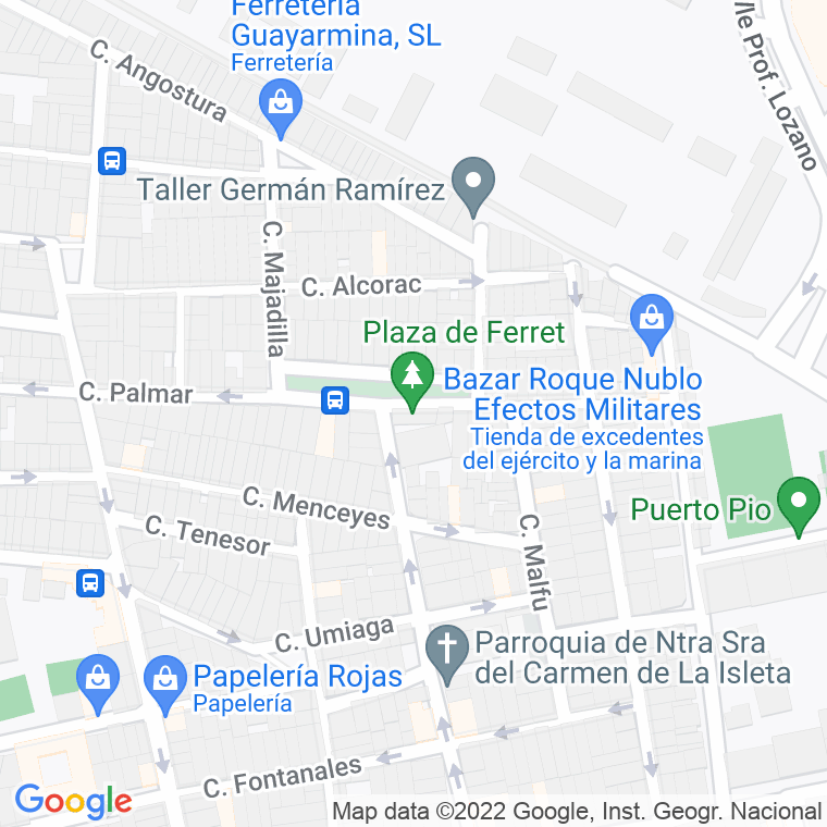 Código Postal calle Ferret, plaza en Las Palmas de Gran Canaria