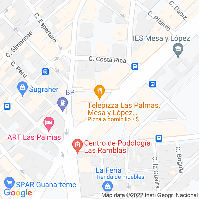 Código Postal calle America, plaza en Las Palmas de Gran Canaria