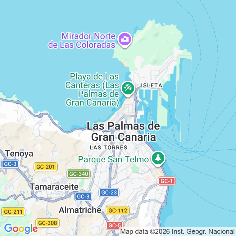 Código postal de Torres Bajas en Las Palmas de Gran Canaria