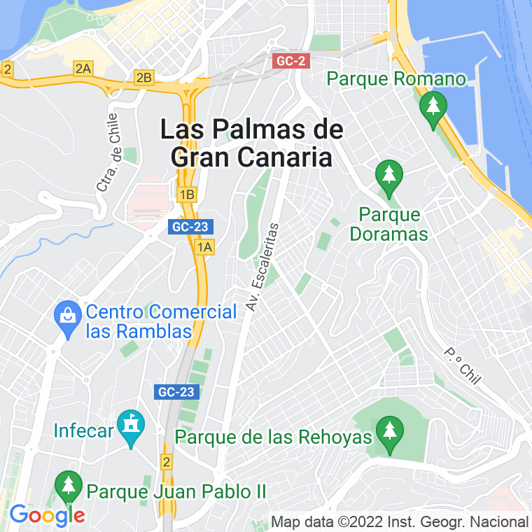 Código Postal calle Gran Canaria, pasaje (Impares Del 1 Al Final)  (Pares Del 2 Al Final) en Las Palmas de Gran Canaria