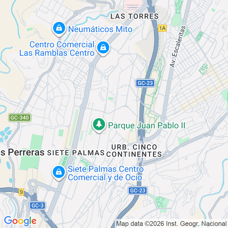 Código postal de Alferez Provisional   (impares del 101 al Final)  (pares del 62 al Final) en Las Palmas de Gran Canaria