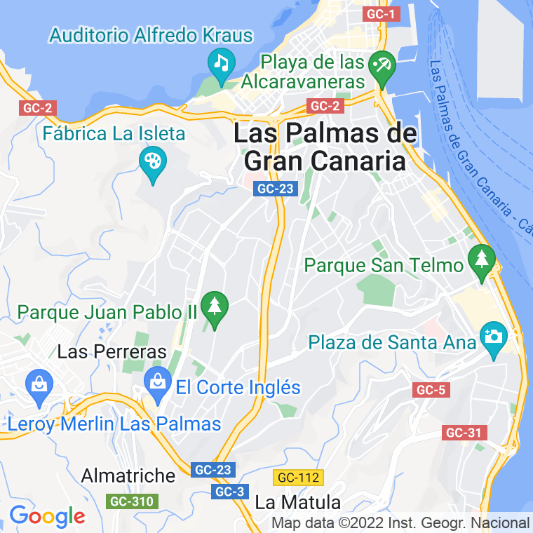 Código Postal calle Feria, avenida (Impares Del 1 Al Final)  (Pares Del 2 Al Final) en Las Palmas de Gran Canaria
