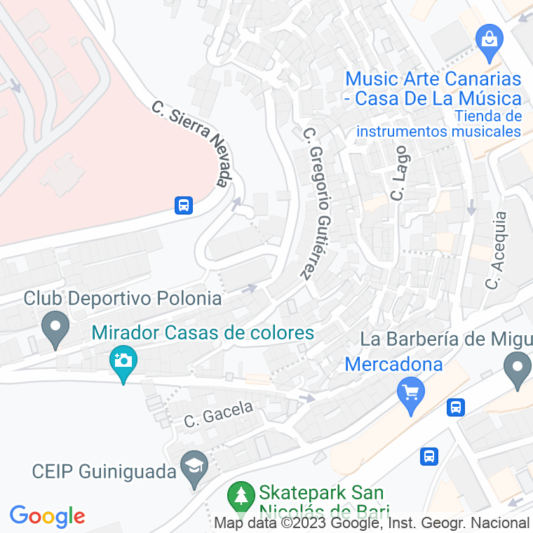Código Postal calle Barranco Guiniguada (Risco San Nicolas) en Las Palmas de Gran Canaria
