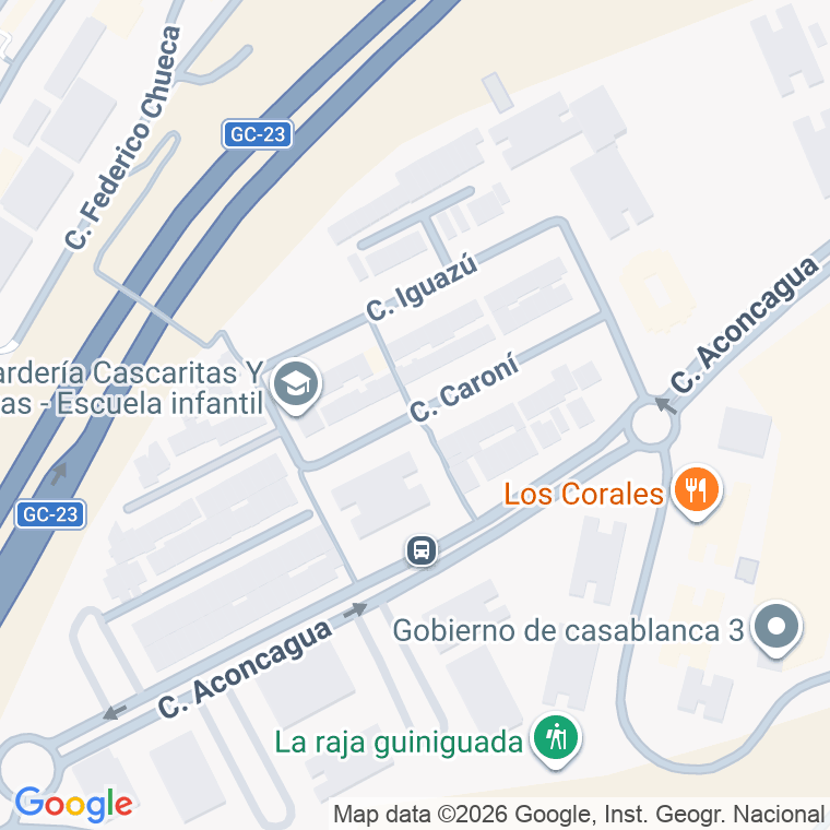 Código postal de Caroni en Las Palmas de Gran Canaria