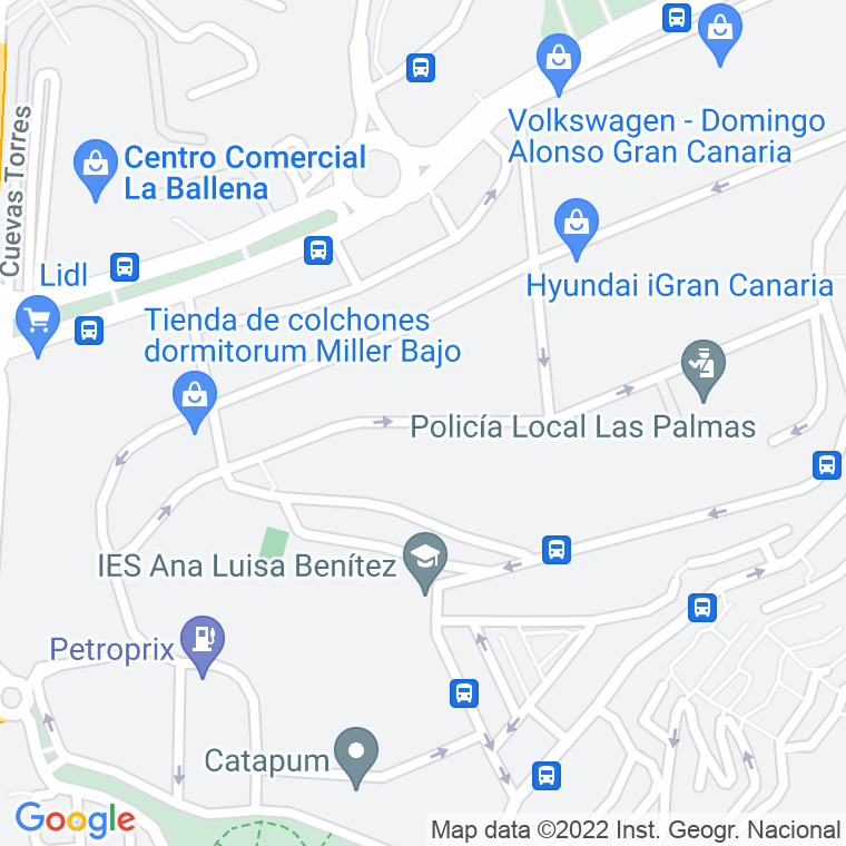 Código Postal calle Eufemiano Fuentes Cabrera en Las Palmas de Gran Canaria