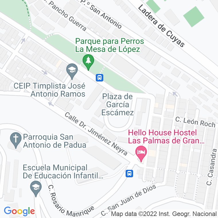 Código Postal calle General Garcia Escamez, plaza en Las Palmas de Gran Canaria