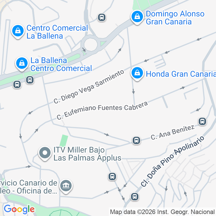 Código postal de Calle Eufemiano Fuentes Cabrera en Palmas Gran Canaria (las)