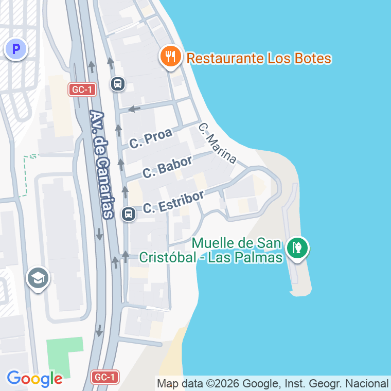 Código postal de Estribor en Las Palmas de Gran Canaria