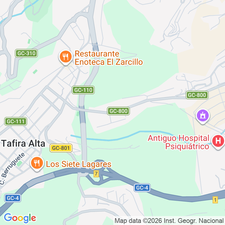 Código postal de Marzagan a Sabinal, Carretera en Las Palmas de Gran Canaria