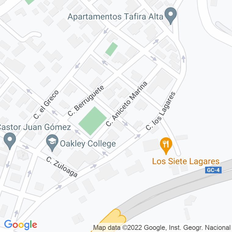 Código Postal calle Aniceto Marina (Tafira Alta) en Las Palmas de Gran Canaria