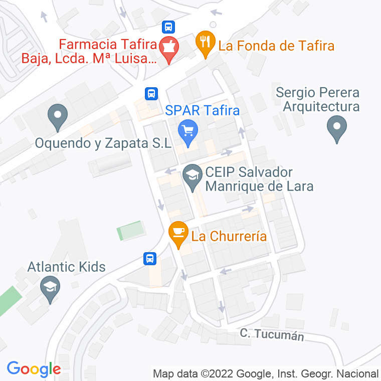 Código Postal calle Bruno Naranjo Diaz (Tafira Baja) en Las Palmas de Gran Canaria