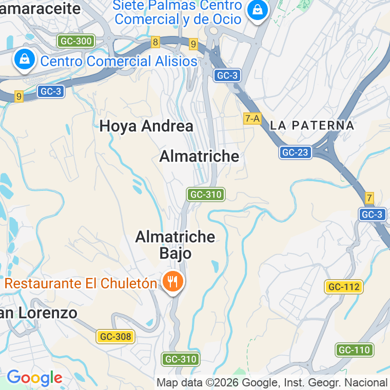 Código postal de Tras Carretera de Almatriche en Almatriche Alto