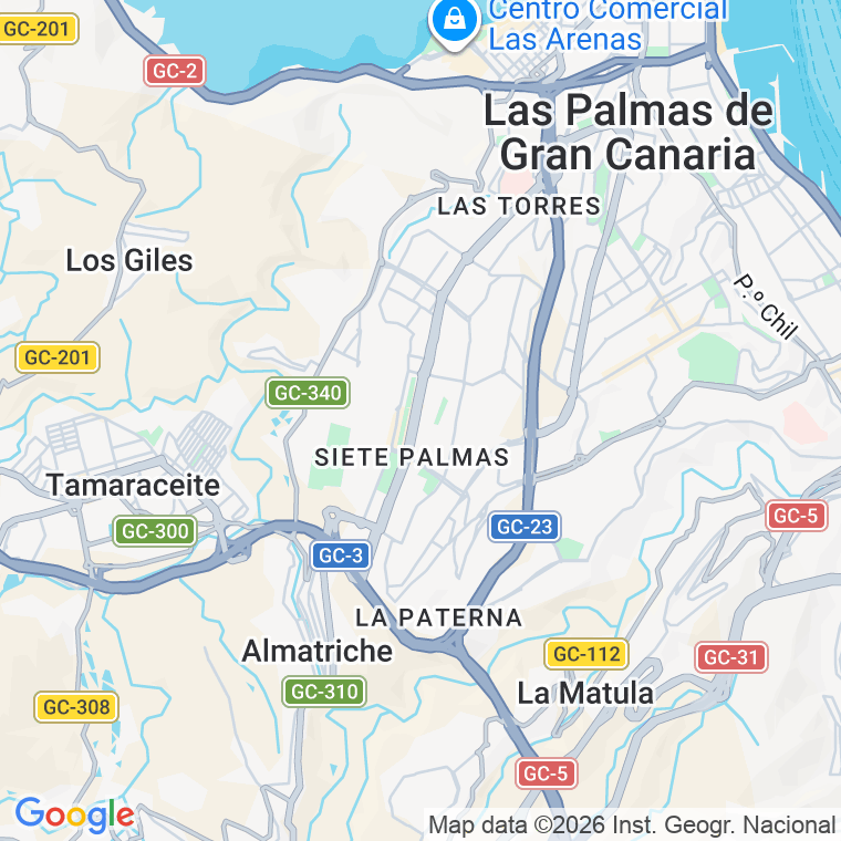 Código postal de Lomo de la Gallina en Las Palmas de Gran Canaria