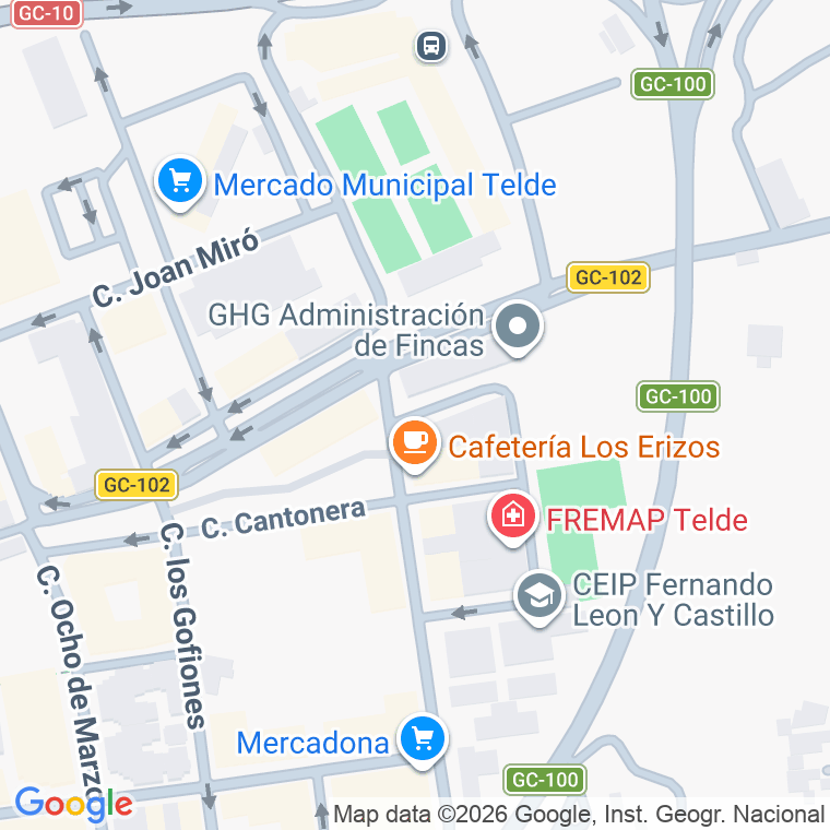 Código postal de Poetisa Maria del Pino Blanco Jardin en Telde