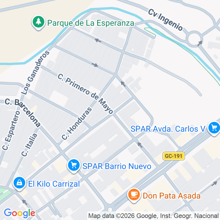Código postal de Calle Primero de Mayo en Carrizal