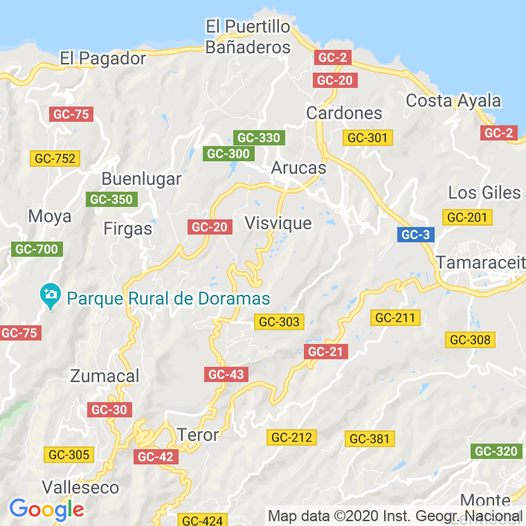 Código Postal de Camino De La Cruz Bajo en Las Palmas