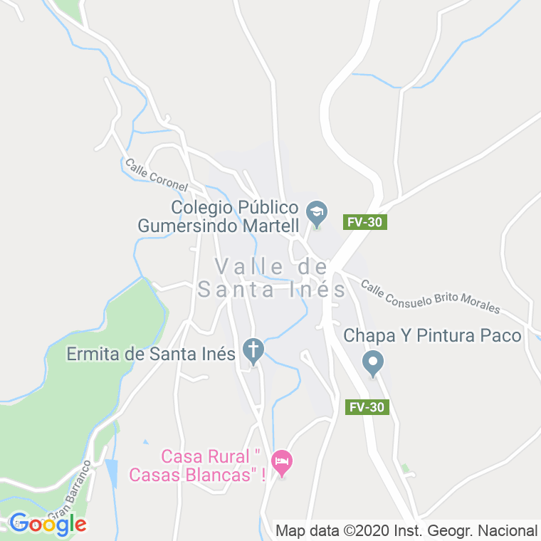 Código Postal de Valle De Santa Ines en Las Palmas