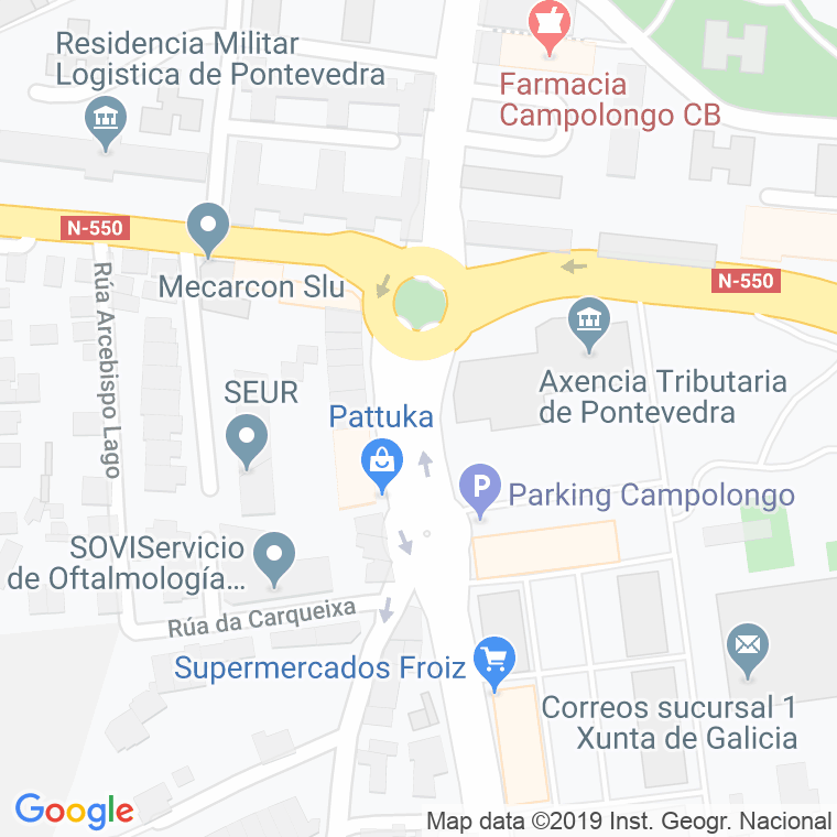 Código Postal calle Campolongo, praza en Pontevedra