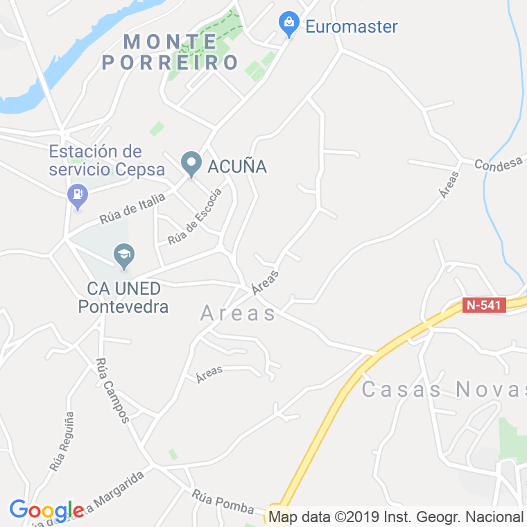 Código Postal de Areas (Mourente) en Pontevedra