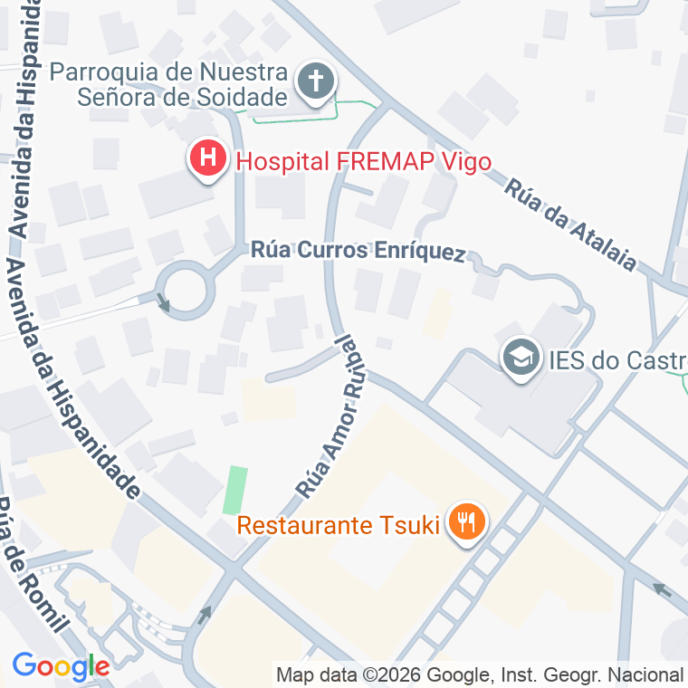 Código postal de Amor Ruibal en Vigo