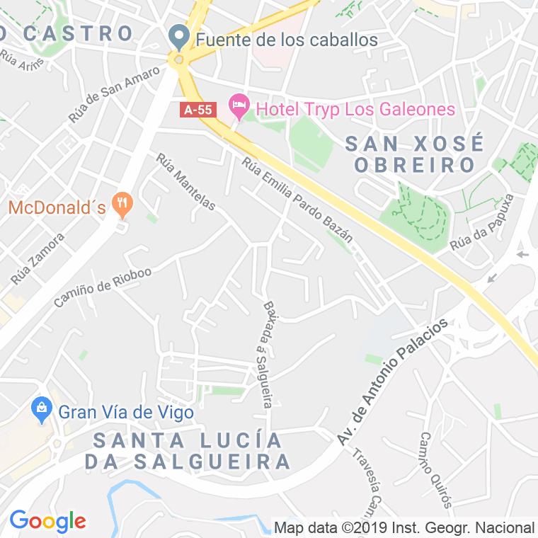 Código Postal calle Salgueira, baixada en Vigo