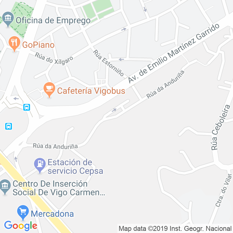Código Postal calle Anduriña en Vigo