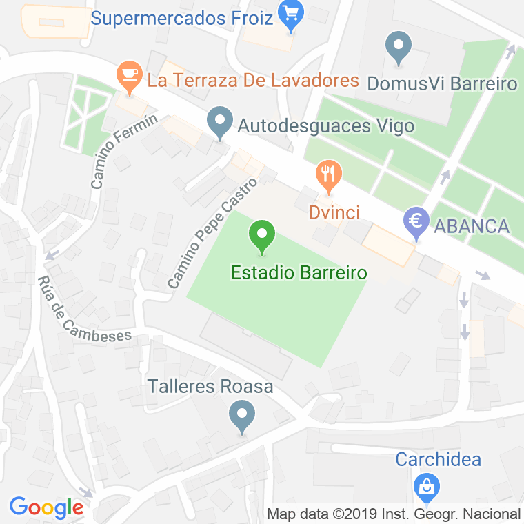 Código Postal calle Barreiro (Alcabre), camiño en Vigo