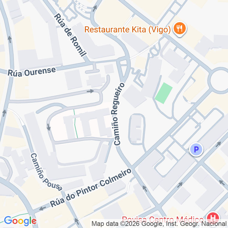 Código postal de Regueiro, Camiño en Vigo