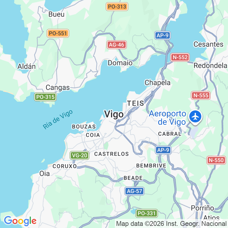 Código postal de Finca Dos Aires, Camiño (impares del 1 al 13)  (pares del 2 al 4) en Vigo