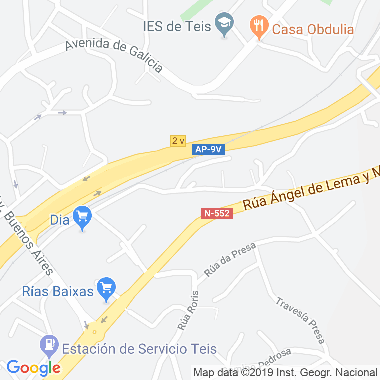 Código Postal calle Xuncal (Teis) en Vigo